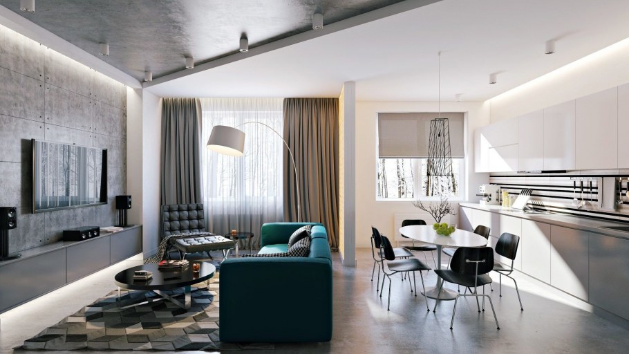 Однокомнатная квартира в скандинавском стиле