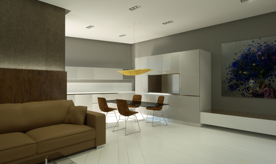 Красная люстра в интерьере гостиной