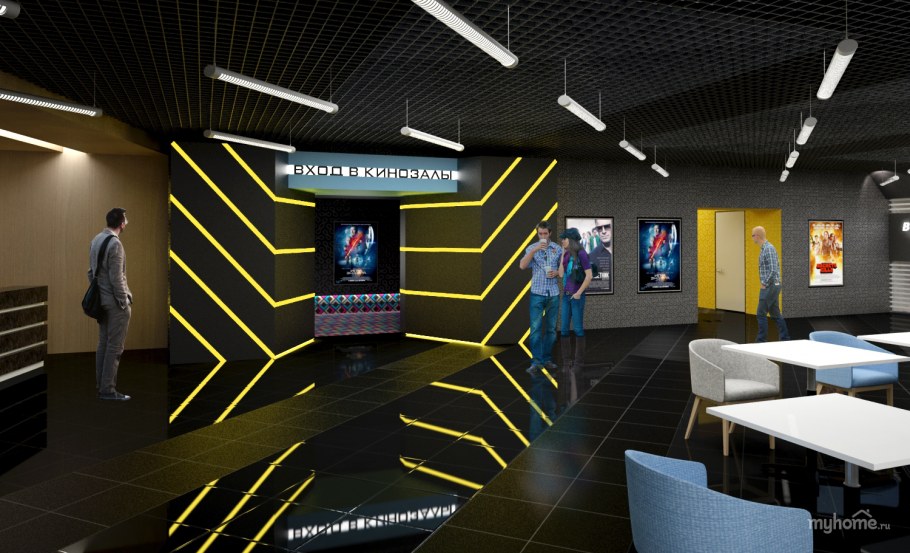 Интерьер офиса в стиле Минимализм с антресолью