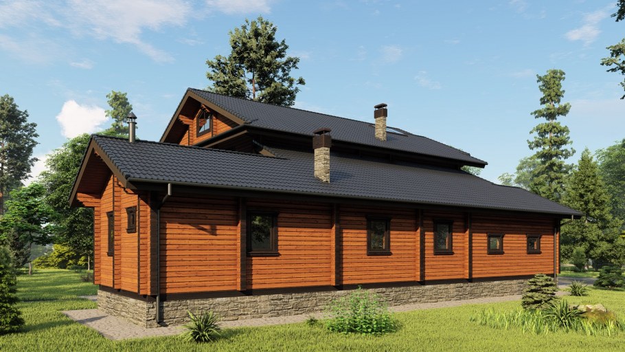 Дом брус металлочерепица