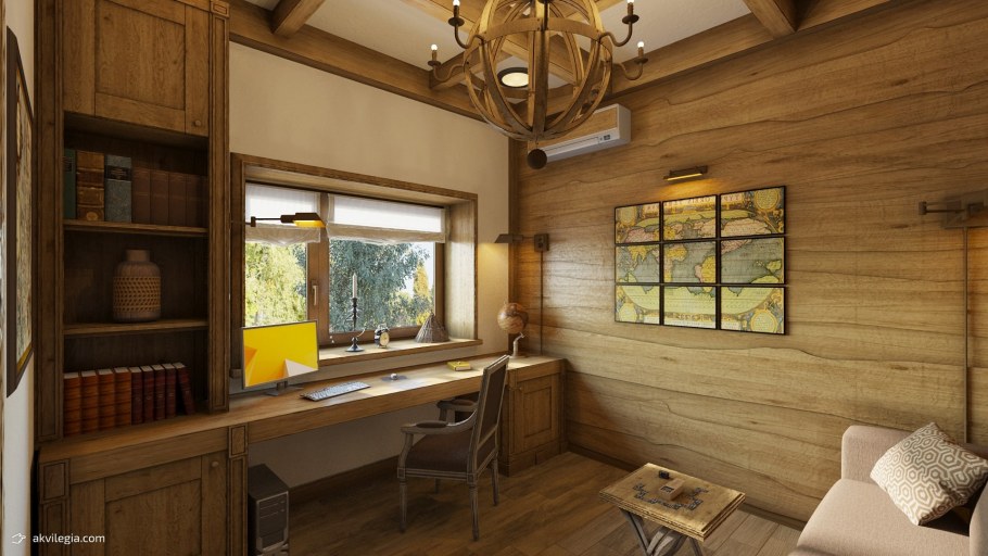 Интерьеры деревянных домов