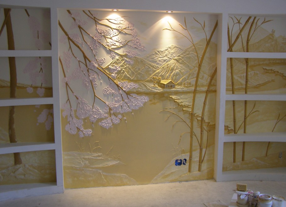 Декоративная штукатурка в интерьере