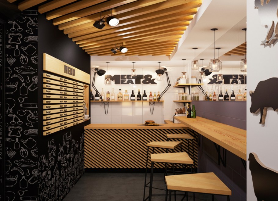 Интерьер мини кафе быстрого питания