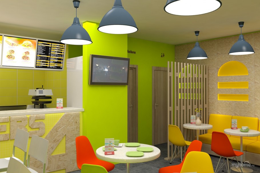 Интерьер бургерной фишки