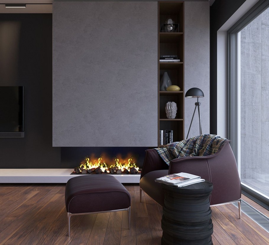 Биокамин в стиле Шале