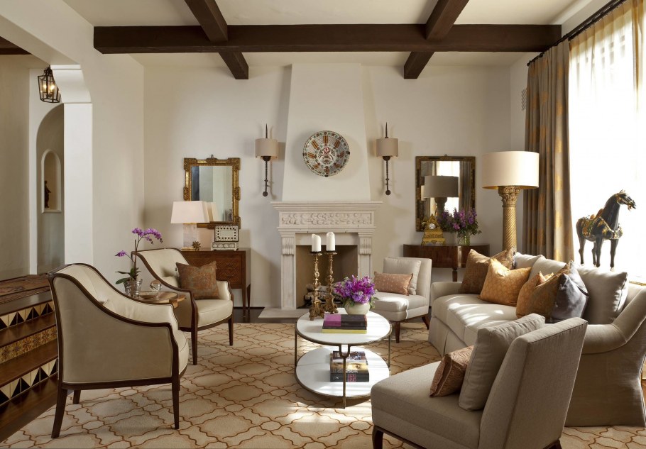 Стиль Фьюжн в интерьере гостиной