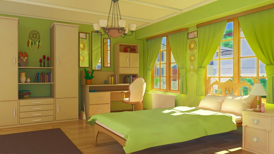 Аниме комната спальня