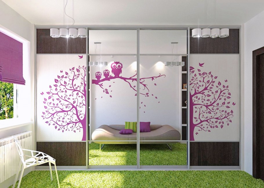 Шкаф-купе в спальню для девочки