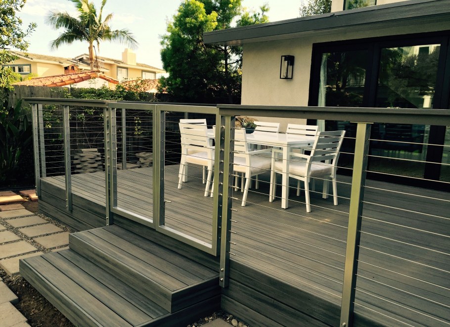 Ограждение веранды с тросами