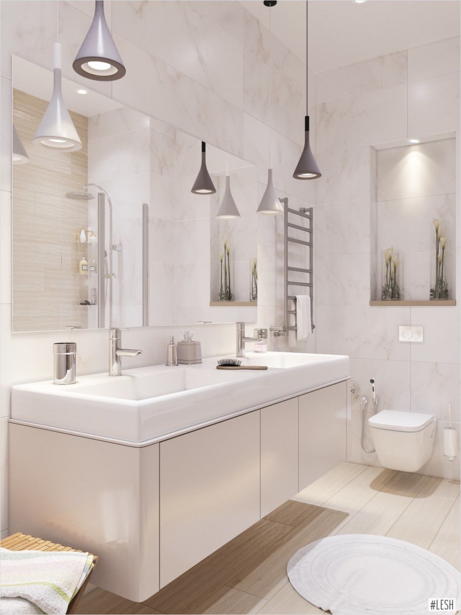 Современная светлая ванная