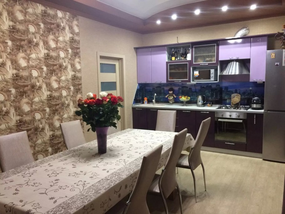 Фотообои в интерьере кухни