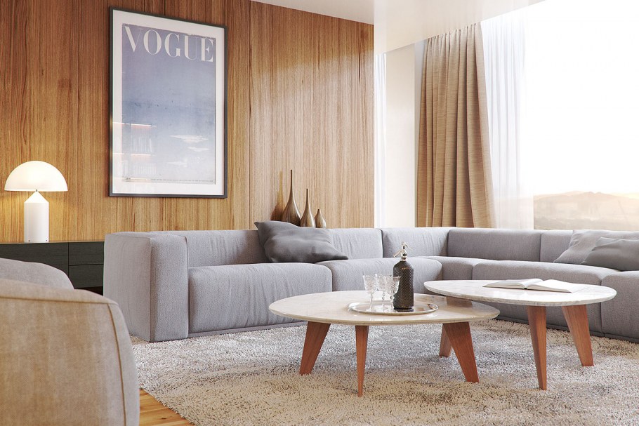 Гостиная в кофейных тонах