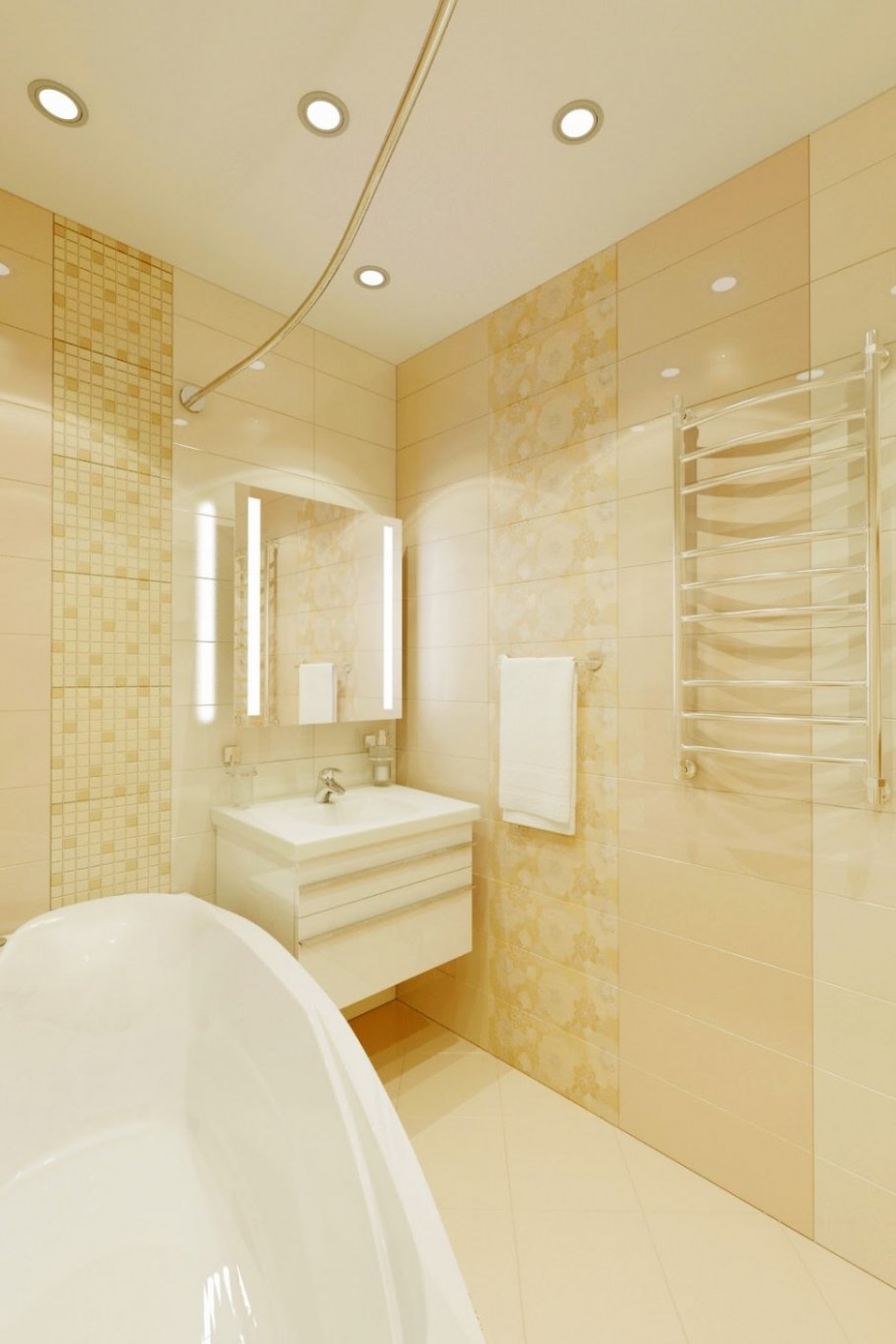 Ванная в теплых тонах