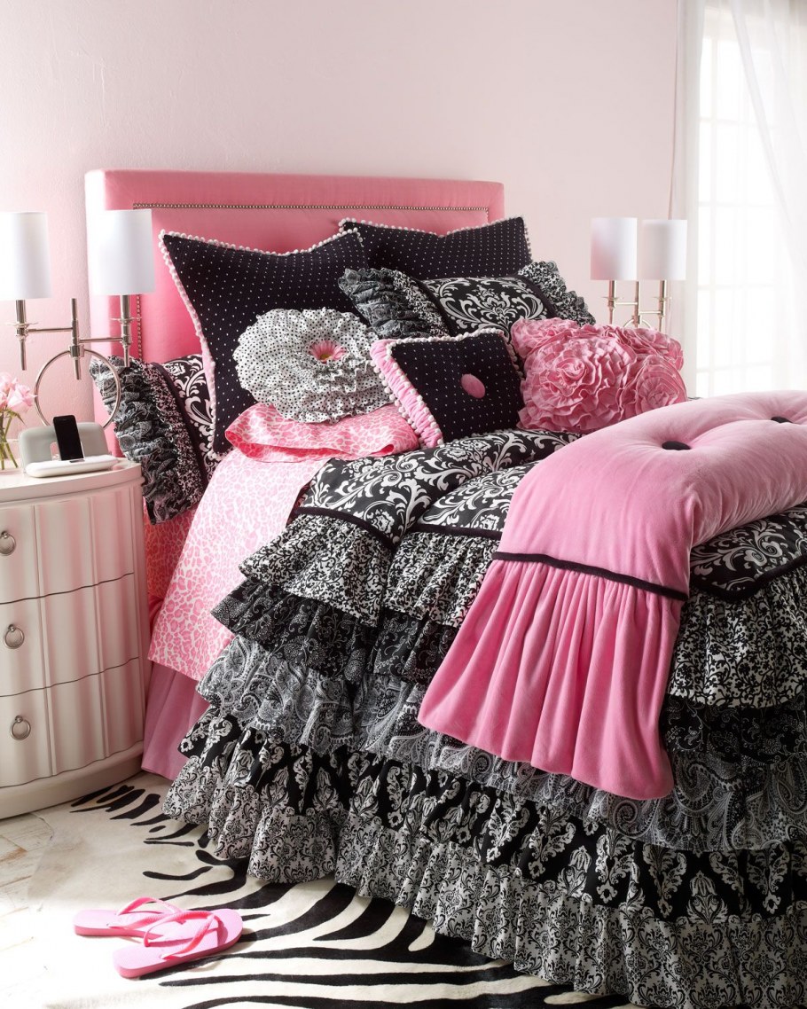 Черно розовая комната для девочек