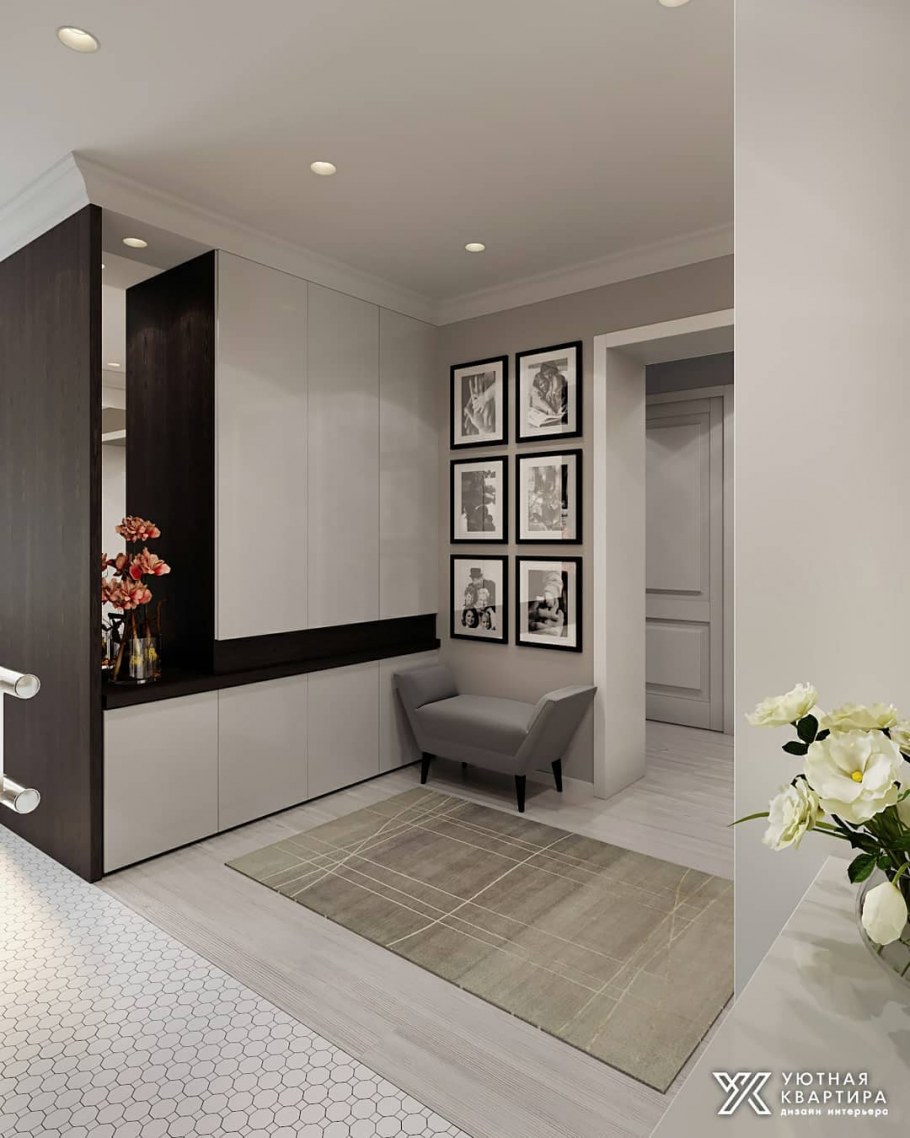 Черно белая прихожая