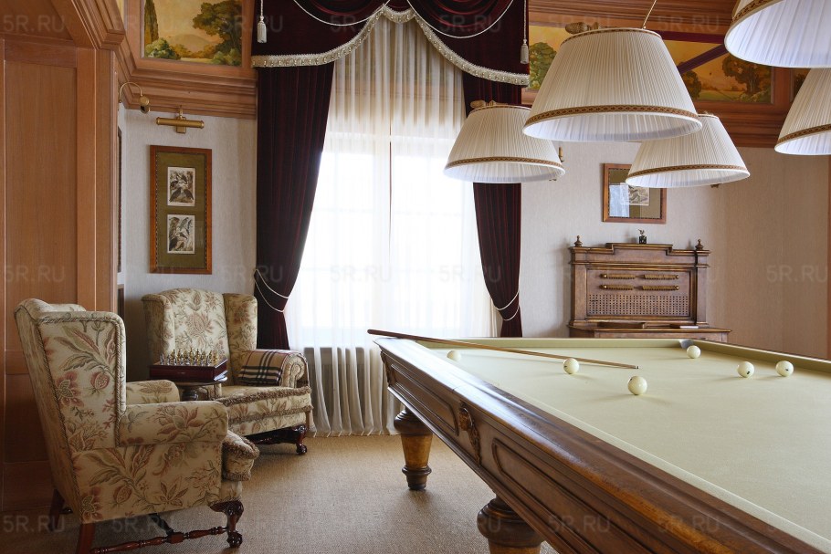Занавески для бильярдной комнаты