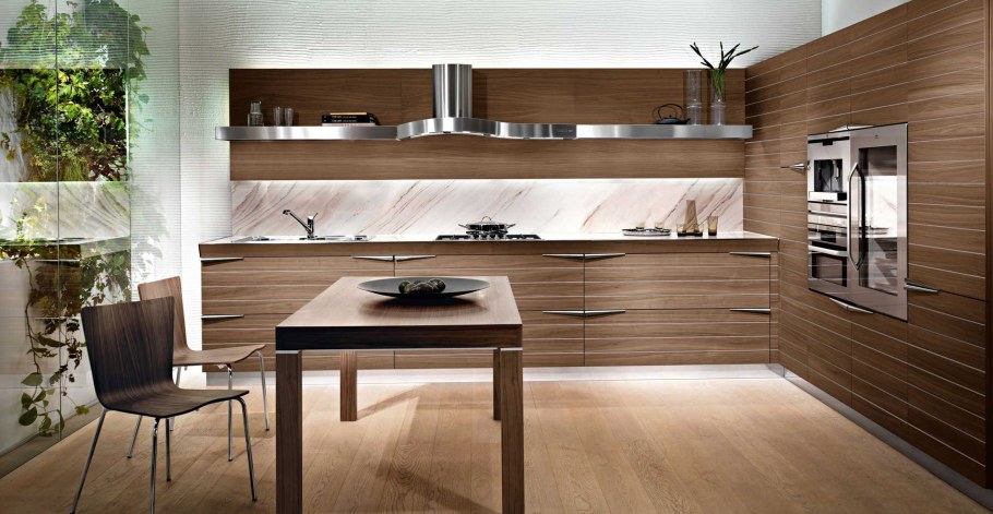 Кухни Alno шпон ореха