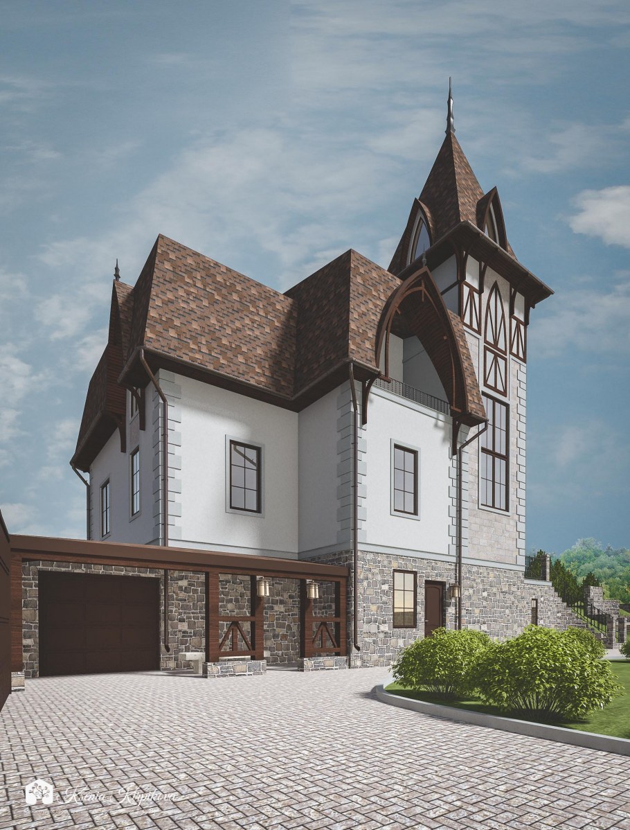 Кирпичный дом в готическом стиле