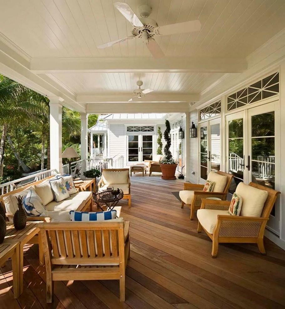 Отделка открытой веранды