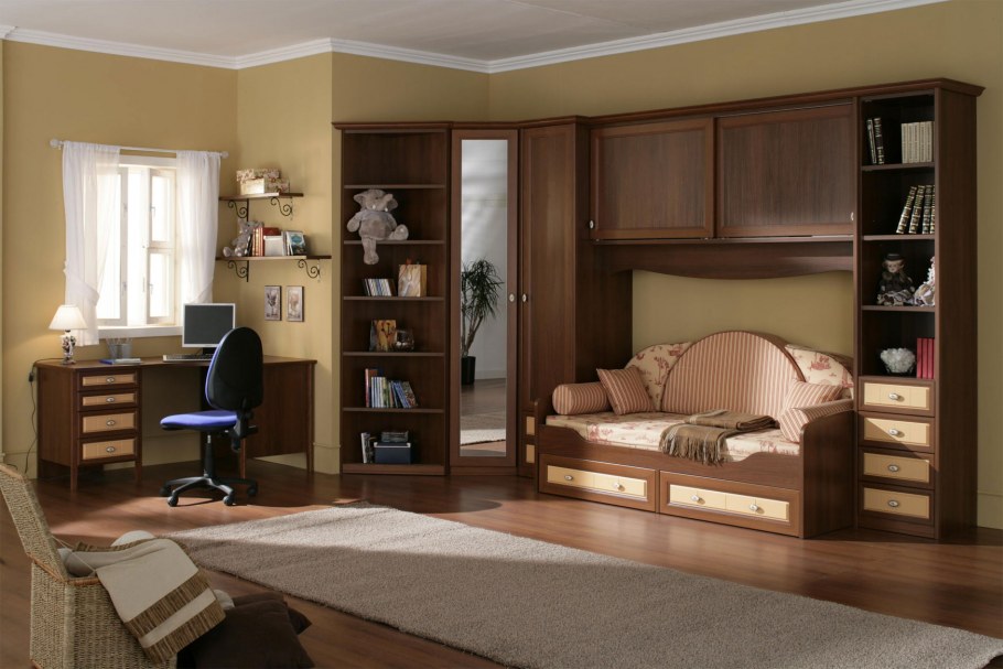 Угловая стенка в комнату подростка