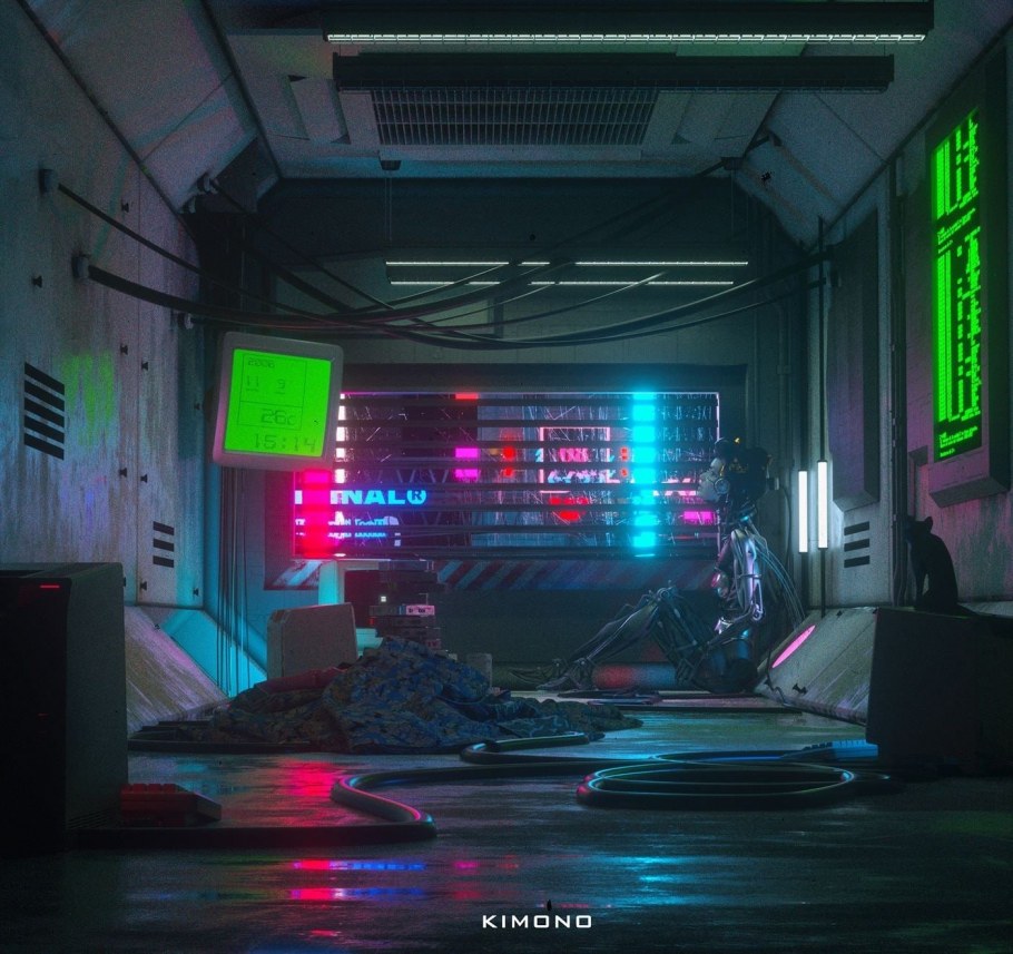 Cyberpunk 2077 неоновая сцена