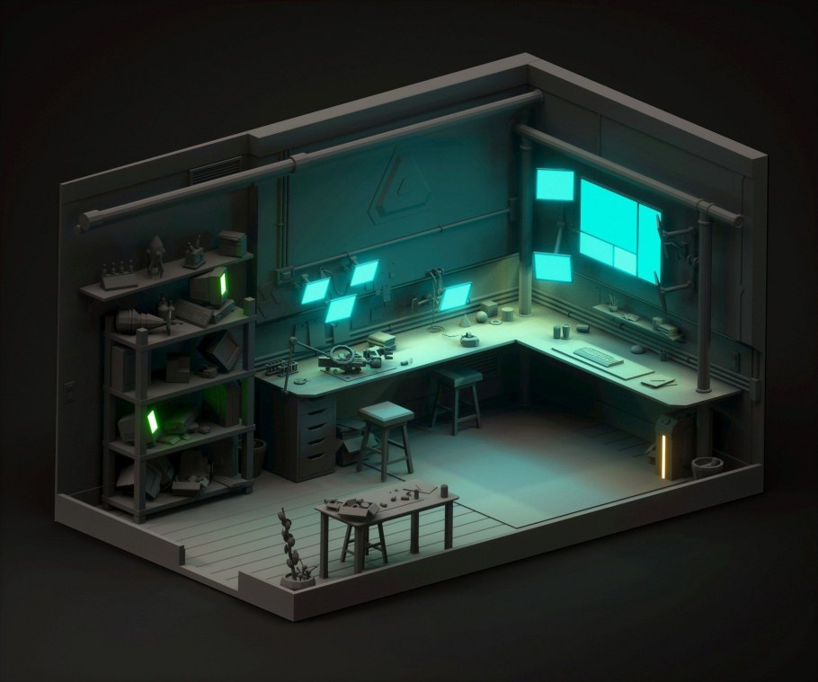 3d isometric Room гейминг