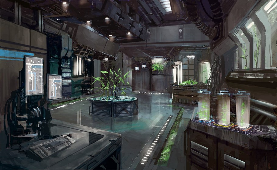 Концепт арт Sci Fi лаборатория