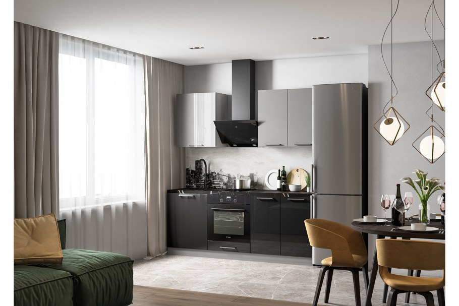 Кухня Амика черный графит