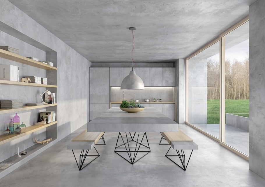 Микроцемент в гостиной