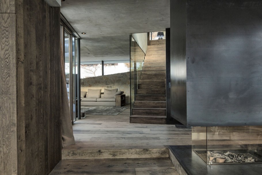 Бетон и дерево в интерьере