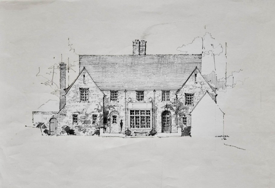 Архитектурный дом карандашом