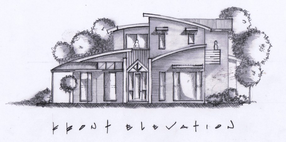 Скетчи карандашом фасады