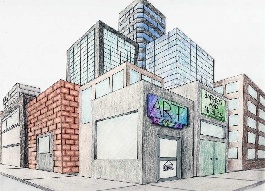 Угловая перспектива здания