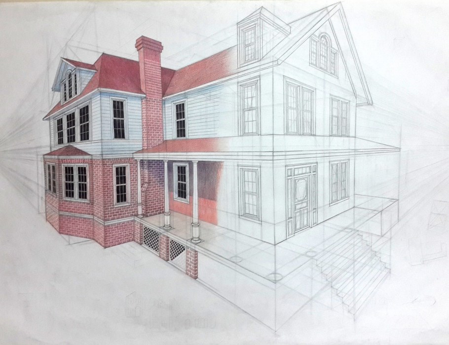 Рисование зданий в перспективе