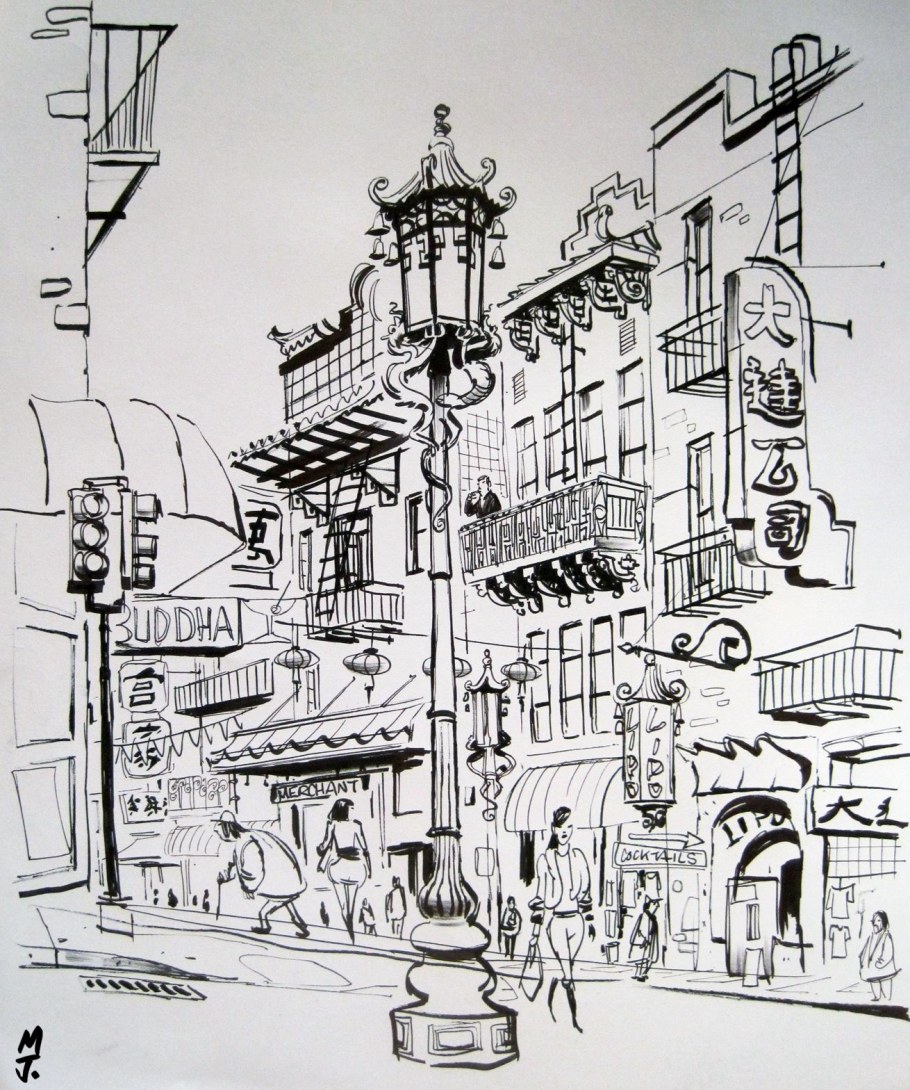 Городской пейзаж маркерами