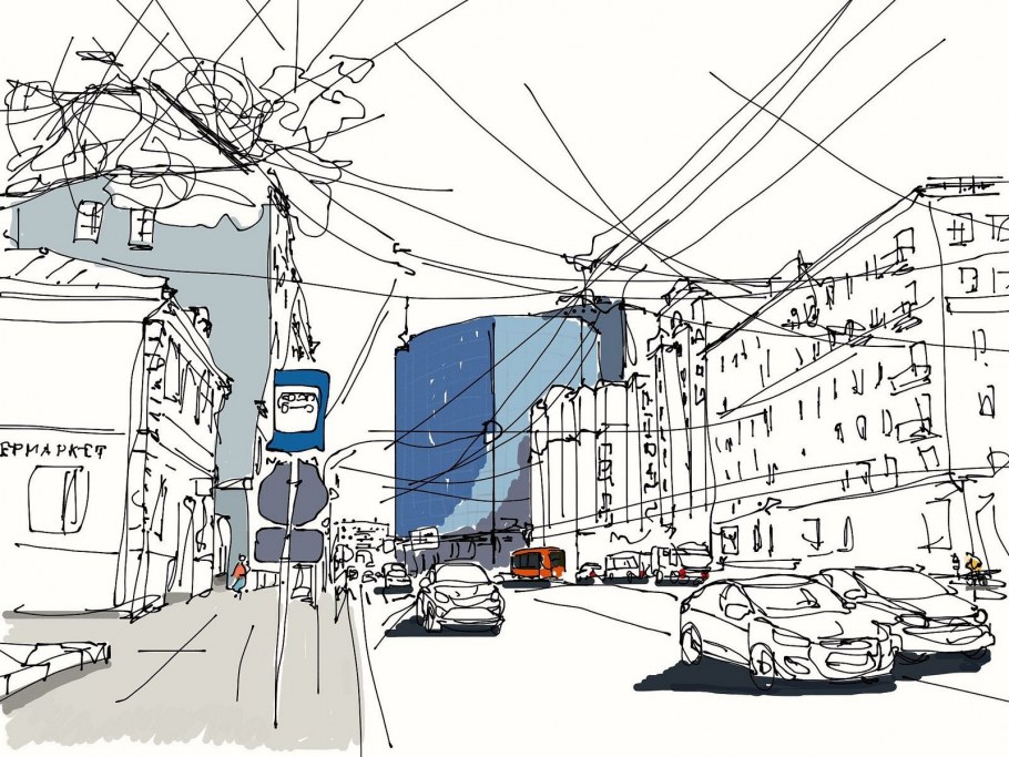 Скетч улица