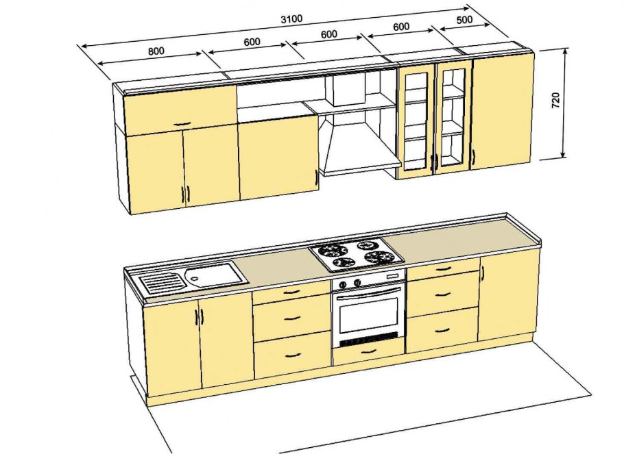 Золотой треугольник плита мойка холодильник