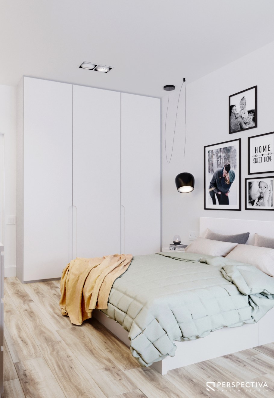 Шкаф в скандинавском стиле в спальню