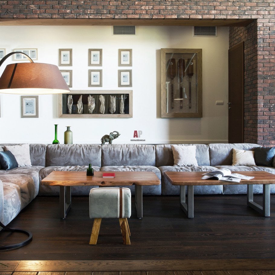 Телевизор в интерьере лофт