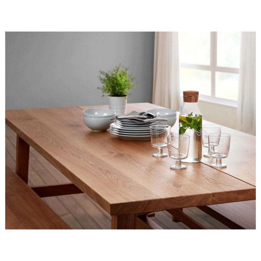 Mörbylånga МОРБИЛОНГА стол, дубовый шпон коричневая морилка220x100 см