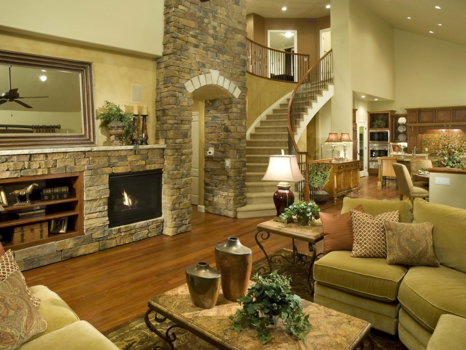 Гостиная с камином