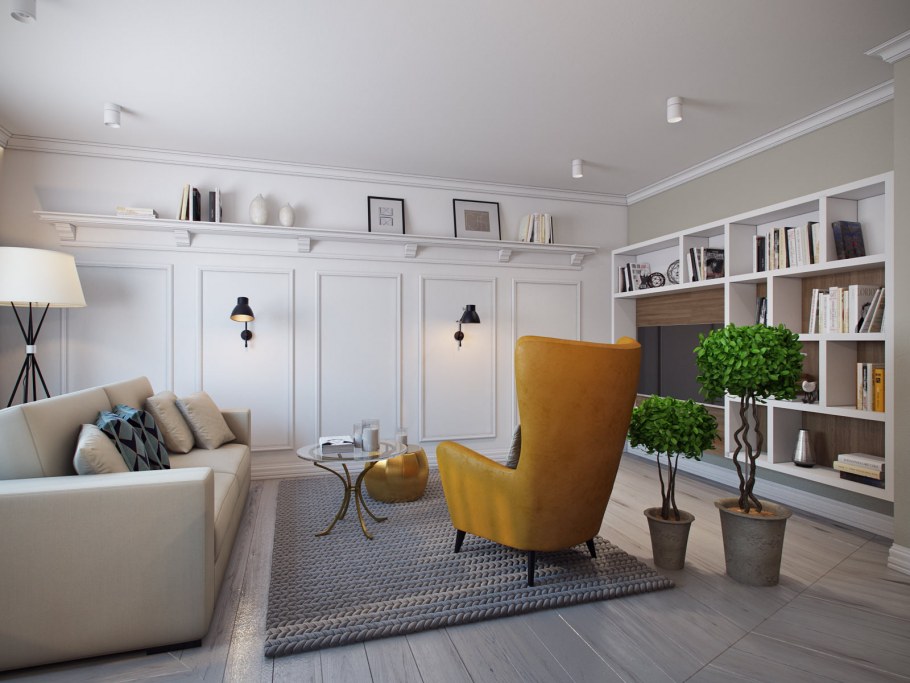 Бра в интерьере гостиной