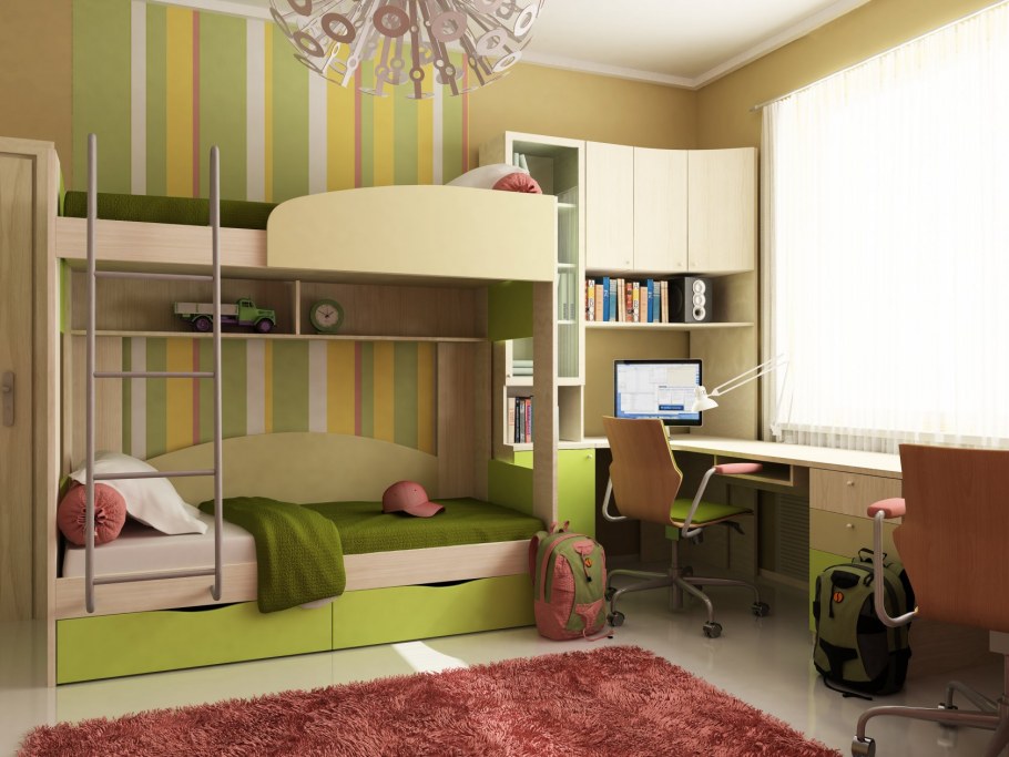 Узкая детская для двух мальчиков