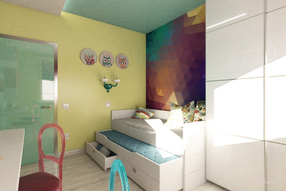 Малогабаритная детская комната для двоих детей