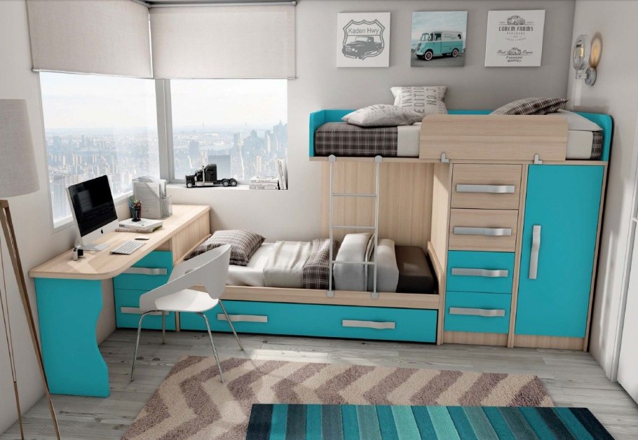 Малогабаритные детские комнаты для двоих