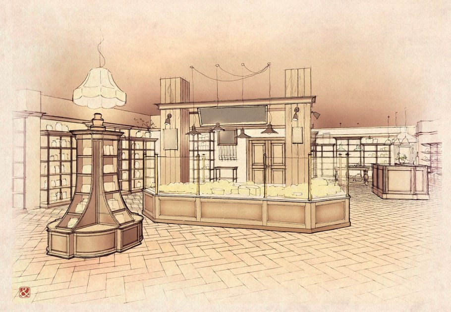 Эскиз интерьера магазина