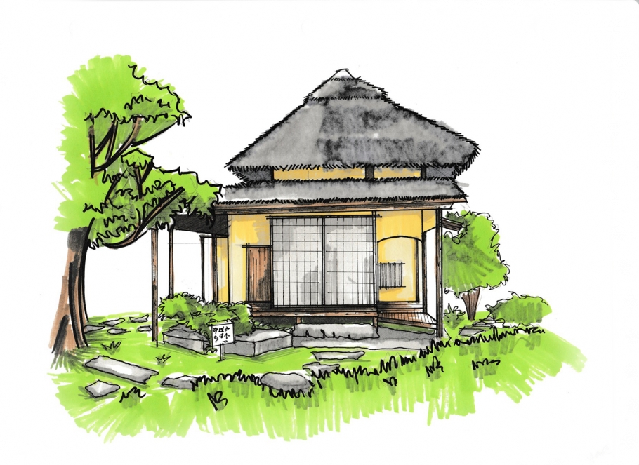 Японский дом на прозрачном фоне