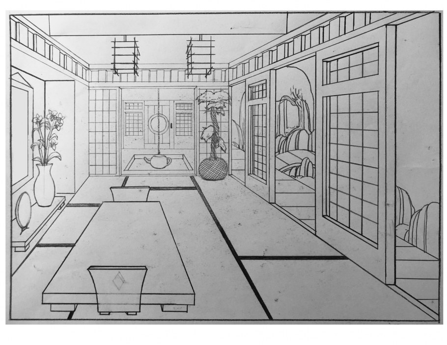 Японский интерьер в перспективе