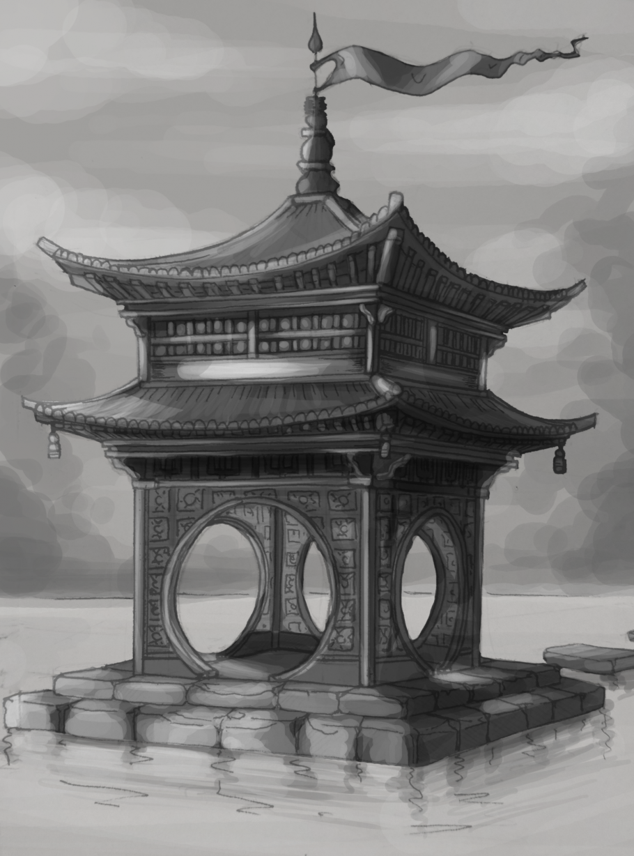 Пагода китайская архитектура карандашом