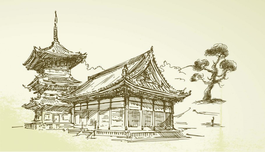 Китайский домик гравюра